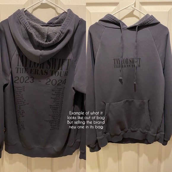 BRAND NEW IN BAG Taylor Swift The Eras Tour Iconic Washed Blue Hoodie - Picture 4 of 7